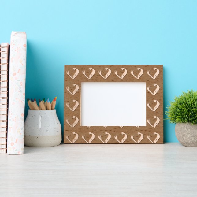 Marcos Grabados Personalizado Forma de corazón Estilo paisaje Hoga (Anverso)