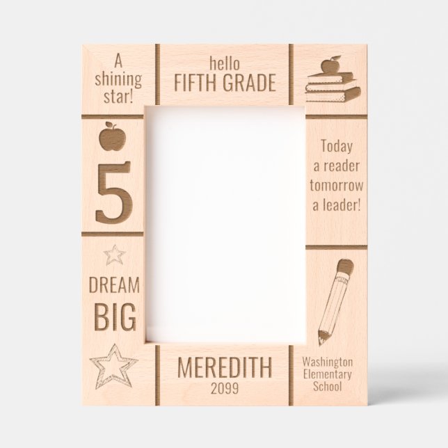 Marcos Grabados personalizado fotográfico de primaria de quinto gr (Anverso)