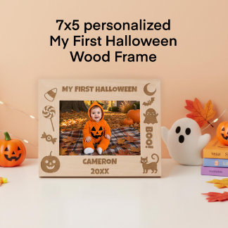 Marcos Grabados Personalizado Lindo Mi Primer Halloween 