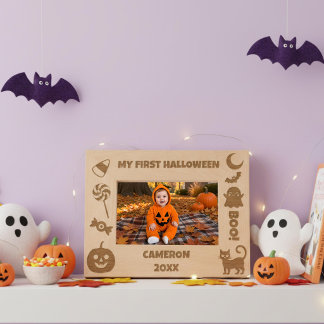 Marcos Grabados Personalizado Lindo Mi Primer Halloween 