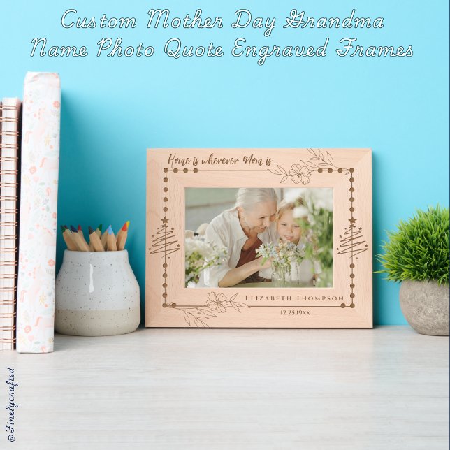 Marcos Grabados Personalizado Madre Día Nombre Abuela Foto Cita (Subido por el creador)