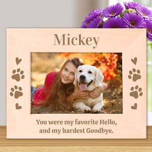 Marcos Grabados Personalizado mascota Dog Memorial Favorito Hola W