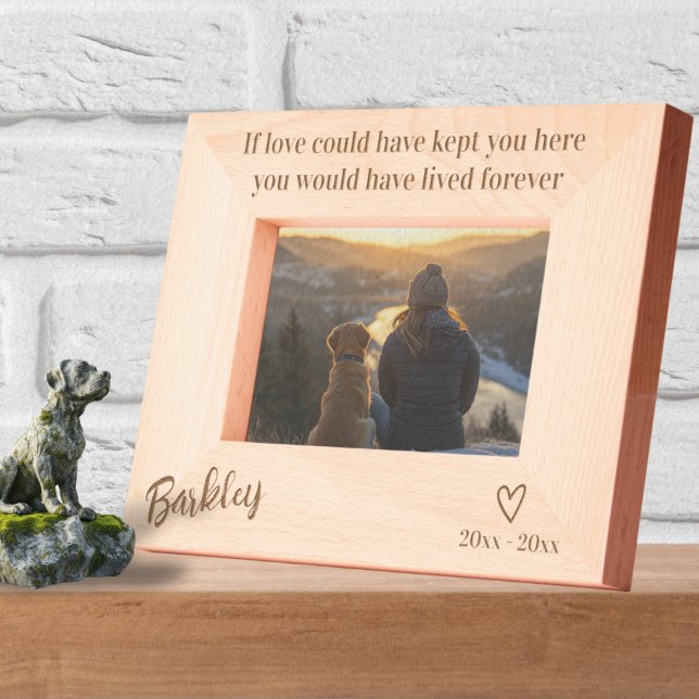 Marcos Grabados Personalizado Si El Amor Pudiera Haberte Mantenido (Personalized If Love Could Have Kept You Here Etched Frames by Ricaso.  Pet memorial photo frames)