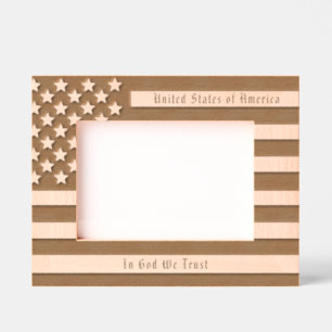 Marcos Grabados Personalizado USA Motto y bandera estadounidense