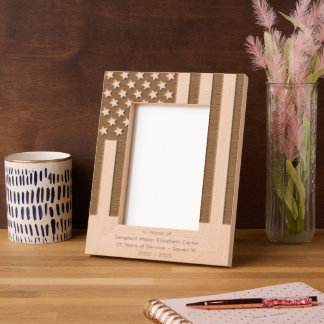 Marcos Grabados Personalize | American Flag Police Retirement