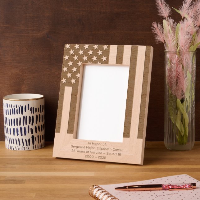 Marcos Grabados Personalize | American Flag Police Retirement (Izquierda)