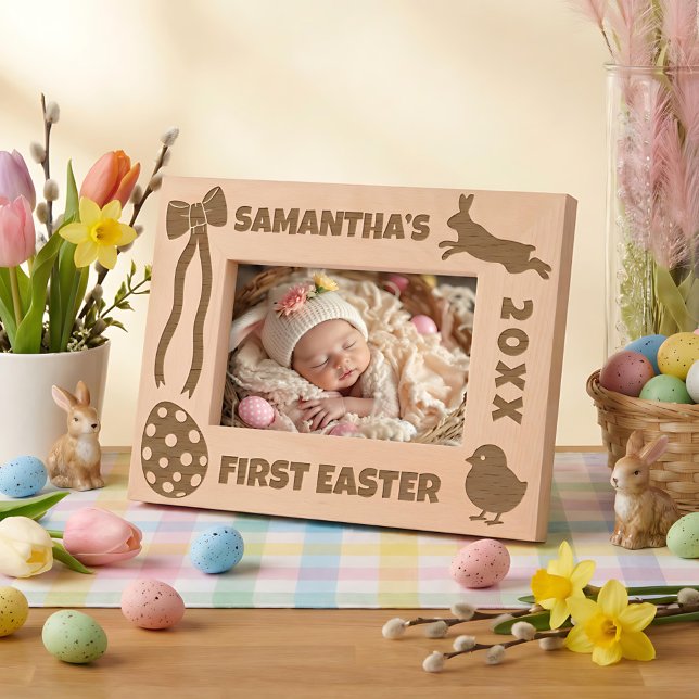 Marcos Grabados Personalized First Easter-Bunny, Eggs, Chick, Bow (Subido por el creador)