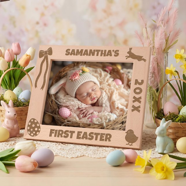 Marcos Grabados Personalized First Easter-Bunny, Eggs, Chick, Bow (Subido por el creador)