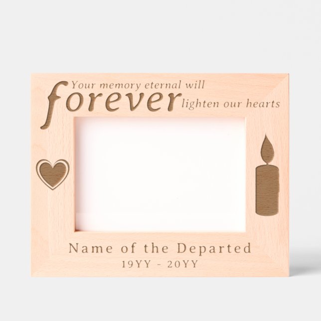 Marcos Grabados Personalized Memorial Remembrance Hearts, Candle (Anverso)