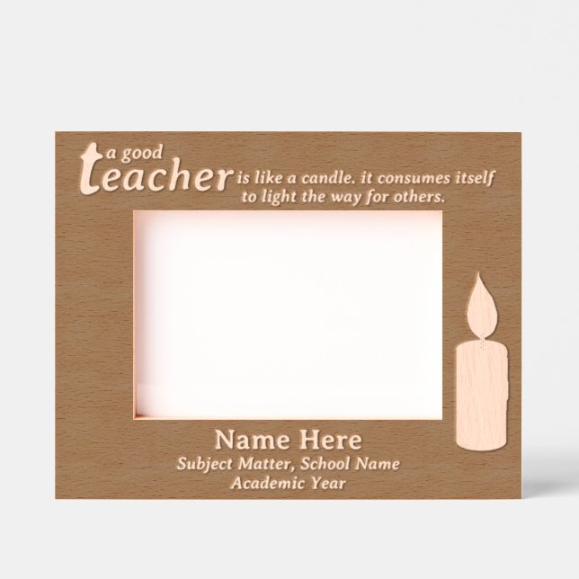 Marcos Grabados Personalized Teacher Candle Gift, Light on Dark (Anverso)