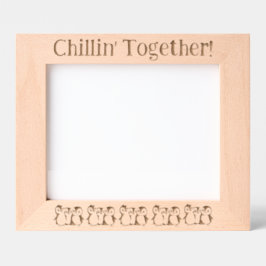 Marcos Grabados Pingüinos, Chillin' Juntos, Paisaje de 10 x 8"