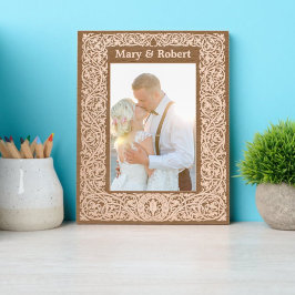 Marcos Grabados Plantilla personalizada de borde de follaje de vag