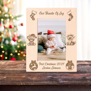 Marcos Grabados Primer láser navideño del bebé