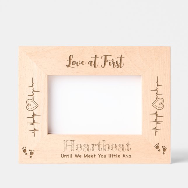 Marcos Grabados Primera Invitación de embarazo de bebé (Anverso)