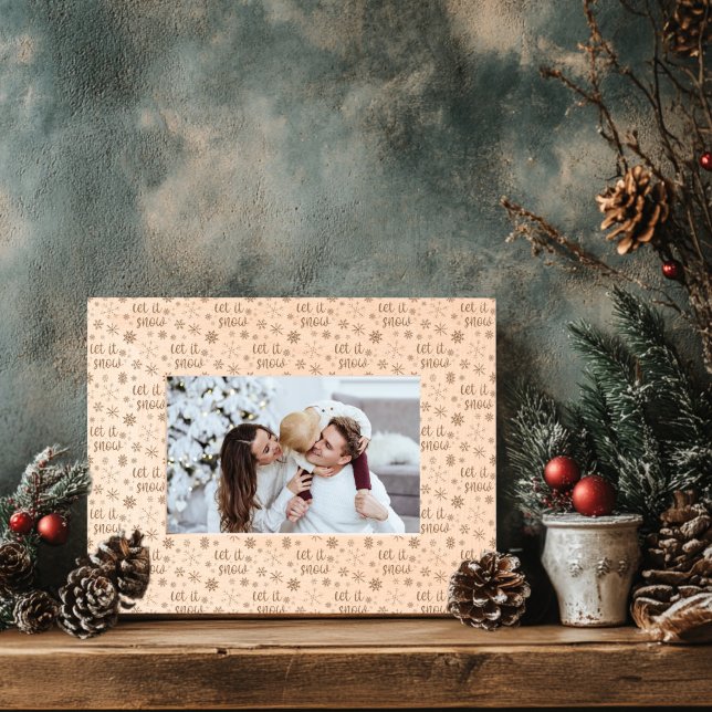 Marcos Grabados Que Nieva Madera (Let It Snow Etched Laser Frame)