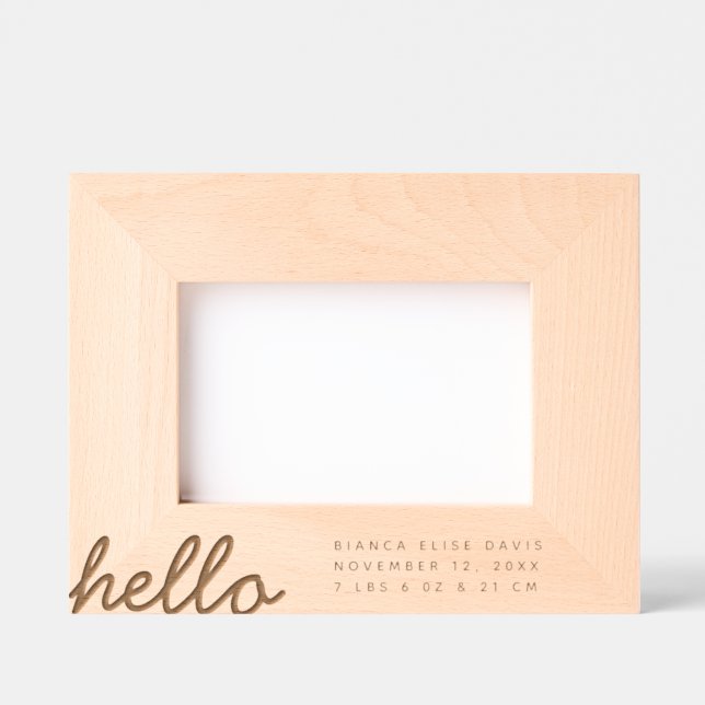 Marcos Grabados Recién nacido Info Photo Keepsake (Anverso)