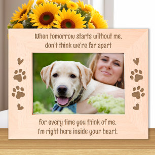 Marcos Grabados Recuerdo del perro Mascota Personalizado Wooden Ph