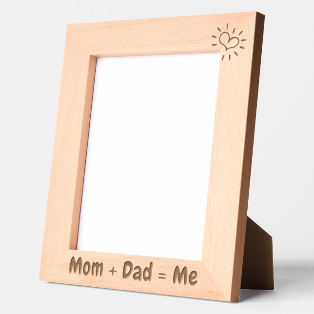 Marcos Grabados Regalo fotográfico para bebé, mamá + papá = yo 10x (Izquierda)