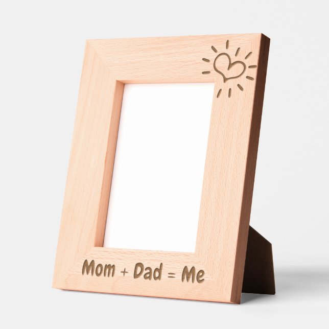 Marcos Grabados Regalo fotográfico para bebé, mamá + papá = yo 5x7 (Izquierda)