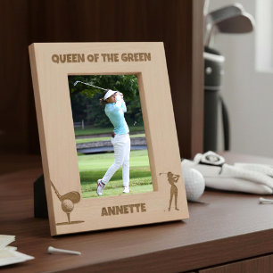 Marcos Grabados Reina Del Golfista Femenina Del Verde