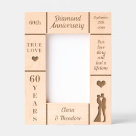 Marcos Grabados Retrato 4x6 Diamante 60º Aniversario Boda