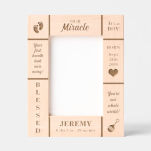 Marcos Grabados Retrato 5 x 7 Recién nacido personalizado