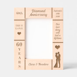 Marcos Grabados Retrato 5x7 Diamante 60 Aniversario Boda