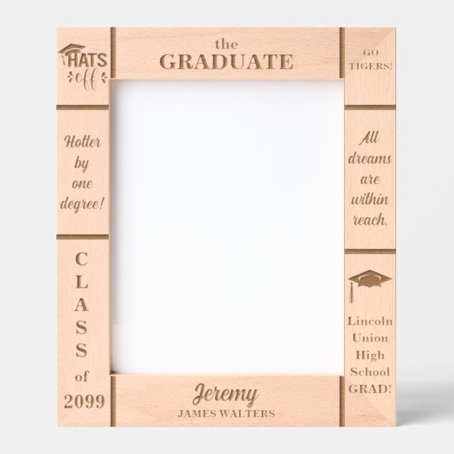 Marcos Grabados Retrato de año de clase de graduado 8x10 (Anverso)