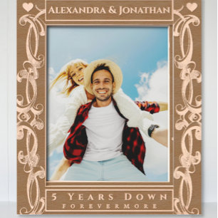 Marcos Grabados Romántica foto de Boda de dos corazones pergamino