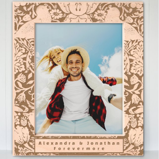 Marcos Grabados Romántico patrón de pájaro floral recién casado Bo (Subido por el creador)