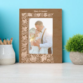 Marcos Grabados Rosa Flores Vine Border