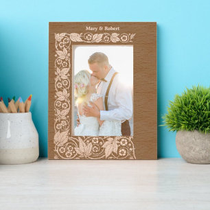 Marcos Grabados Rosa Flores Vine Border