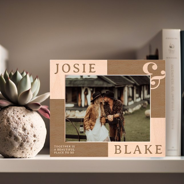 Marcos Grabados Rustic Two-Tone Personalized Couple Photo  (Subido por el creador)