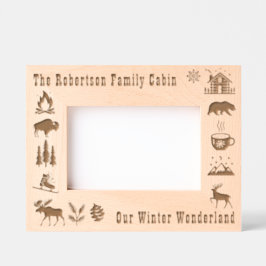 Marcos Grabados Rústica de la cabina Nuestro Winter Wonderland Nom