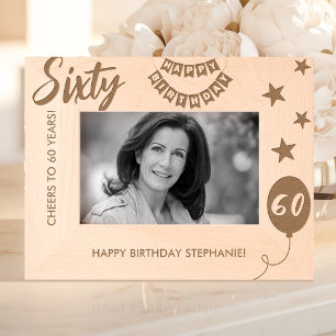 Marcos Grabados Salud por 60 Años Feliz Cumpleaños