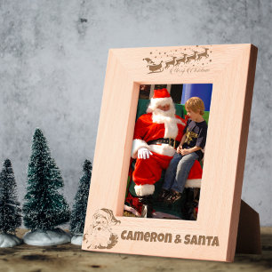 Marcos Grabados Santa y Santa Custom Name Santa & Sleigh
