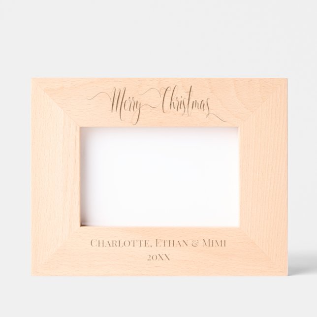 MARCOS GRABADOS SCRIPT MERRY CHRISTMAS, FOTO PERSONALIZADA (Anverso)