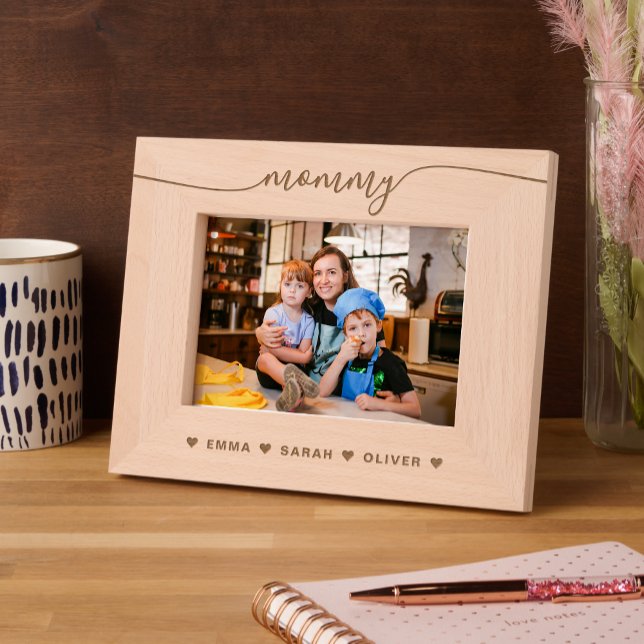 Marcos Grabados Sencilla escritura cardíaca mami láser grabada (Subido por el creador)