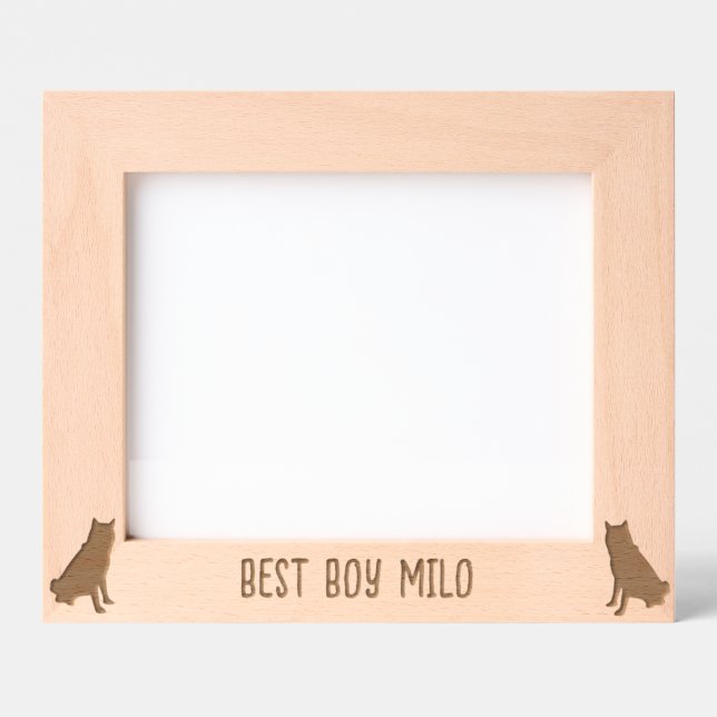 Marcos Grabados Silueta Husky personalizada grabada (Anverso)