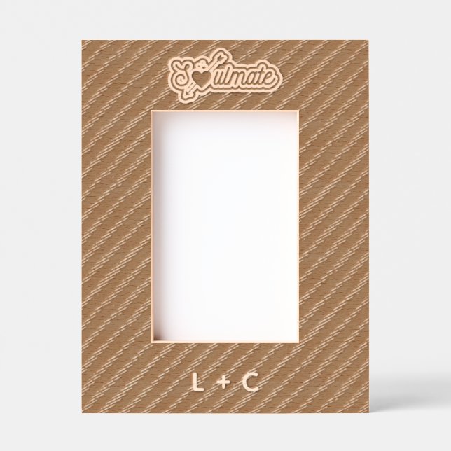 Marcos Grabados Soulmate Engraved Wood Laser Etched Picture Frame (Anverso)