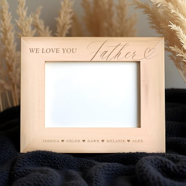 Marcos Grabados Te Aman Padre Script Nombres De Niños Corazales Ke (We Love You Father Script Heart Kid Names Keepsake Etched Frames)