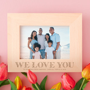 Marcos Grabados Te encantamos el texto floral simple personalizado