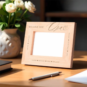 Marcos Grabados Te Encantamos Opa Script Heart Grandkids Nombres