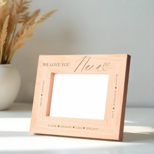 Marcos Grabados Te Queremos Nana Script Nombres De Nietos De Coraz