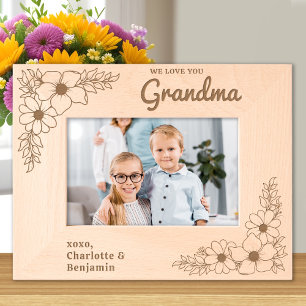 Marcos Grabados Te quiero foto de madera personalizada con floral