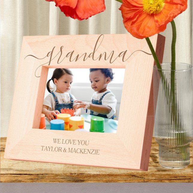 Marcos Grabados Tipografía de desplazamiento personalizada (Personalized Scroll Typography Etched Frames by Ricaso. Add your own text top and bottom. customized)