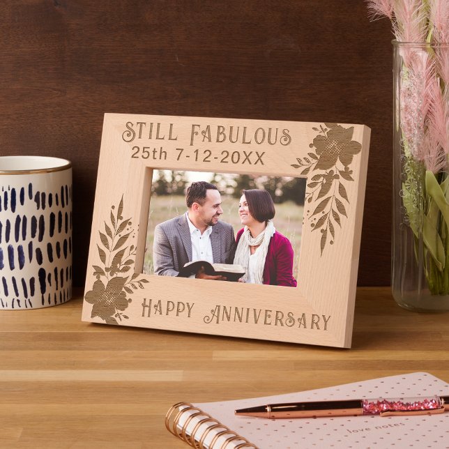 Marcos Grabados Todavía fabuloso 25º Aniversario Feliz Pareja (Still Fabulous 25th Happy Anniversary Couple Etched Frames)