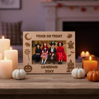 Marcos Grabados Trick Or Treat de Halloween Personalizado
