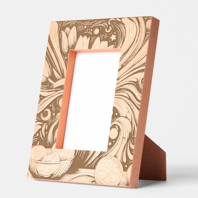 Marcos Grabados Tulipanes Artísticos Y Naranjas (Izquierda)