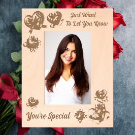 Marcos Grabados Valentines Gift Mensaje especial Imagen de madera